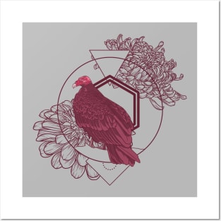 Floral Turkey Vulture Posters and Art